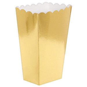 Popcorn Favor Boxes Small Gold Pack of 5