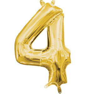 Gold 40cm Number 4 Balloon