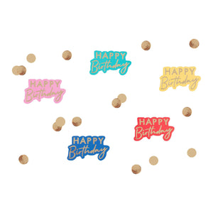 Mix It Up Table Confetti Happy Birthday Multicoloured Gold Foiled