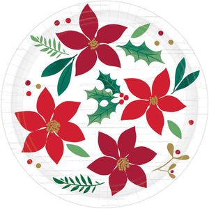 Christmas Wishes Round Paper Lunch Plates Pack of 8