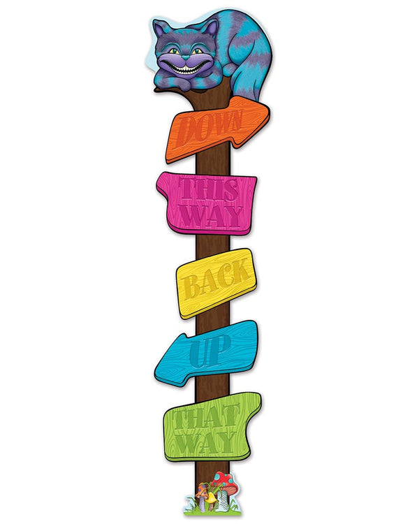 Alice in Wonderland Directional Post Cutout 1.7m