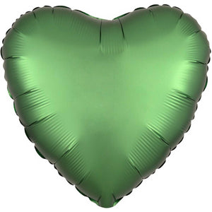 45cm Standard HX Satin Luxe Emerald Heart S18