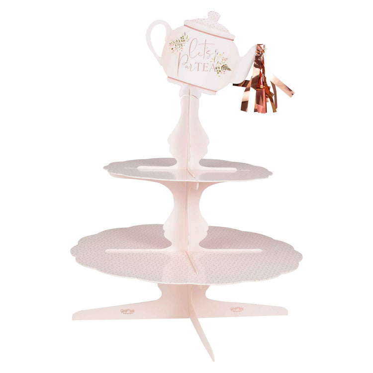 Lets ParTea Cake Stand Floral Tea Pot