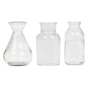 Botanical Wedding Decorations Glass Bottle Set Pack of 3