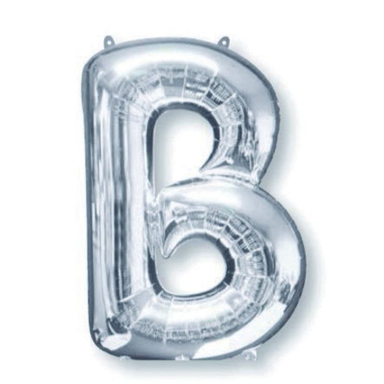 Silver 86cm Letter B Supershape Foil Balloon