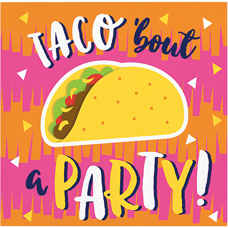 Fiesta Fun Taco Beverage Napkin Pack of 16