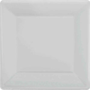 Paper Plates 17cm Square 20CT-Silver Pack of 20