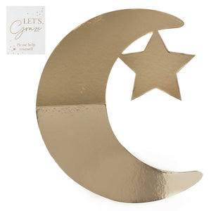 Eid Grazing Board Crescent Moon and Star Shaped Gold