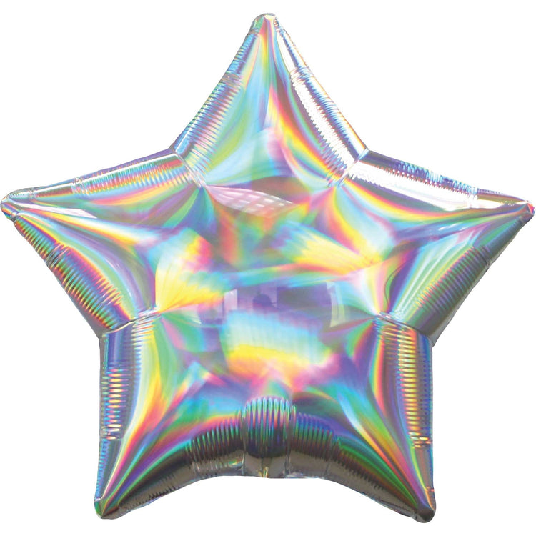 45cm Standard Holographic Iridescent Silver Star S40