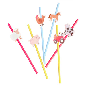 Farm Friends Party Paper Straws