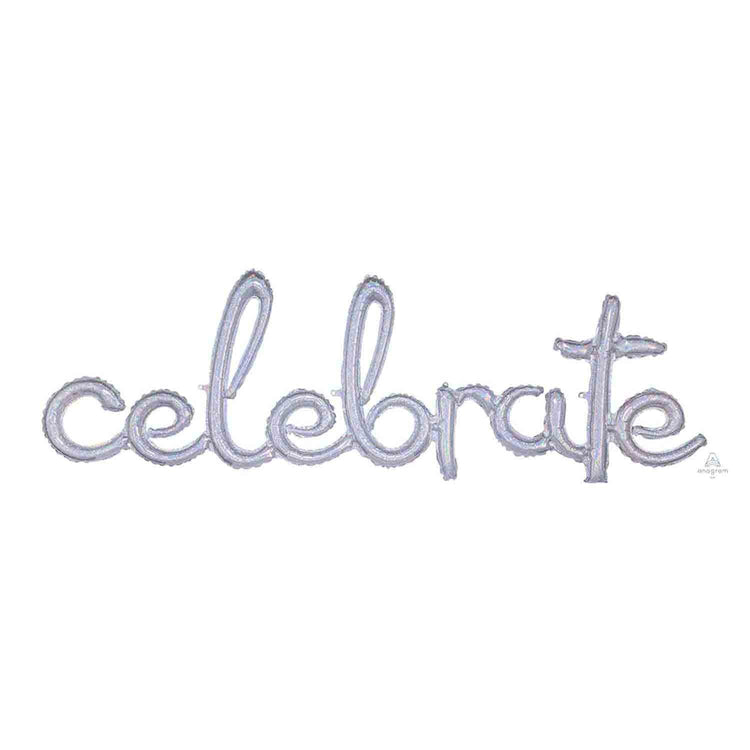 CI: Script Phrase celebrate Silver Holographic P70