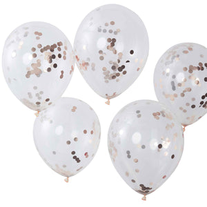 Pick & Mix Rose Gold Balloons 30cm Confetti Rose Gold Pack of 5