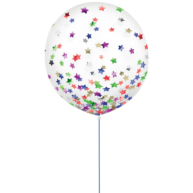 Latex Balloons 60cm & Confetti Stars Pack of 2