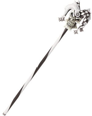 White Psycho Jester Cane 1m