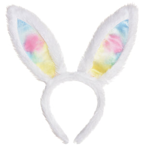 Easter Bunny Fabric Ears Rainbow & White