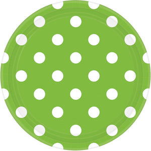 Dots 17cm Round Paper Plates Kiwi Pack of 8