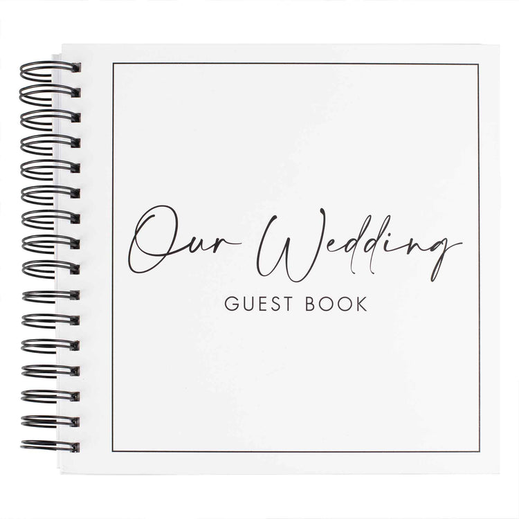 Contemporary Wedding Black and White Wedding Guest Book