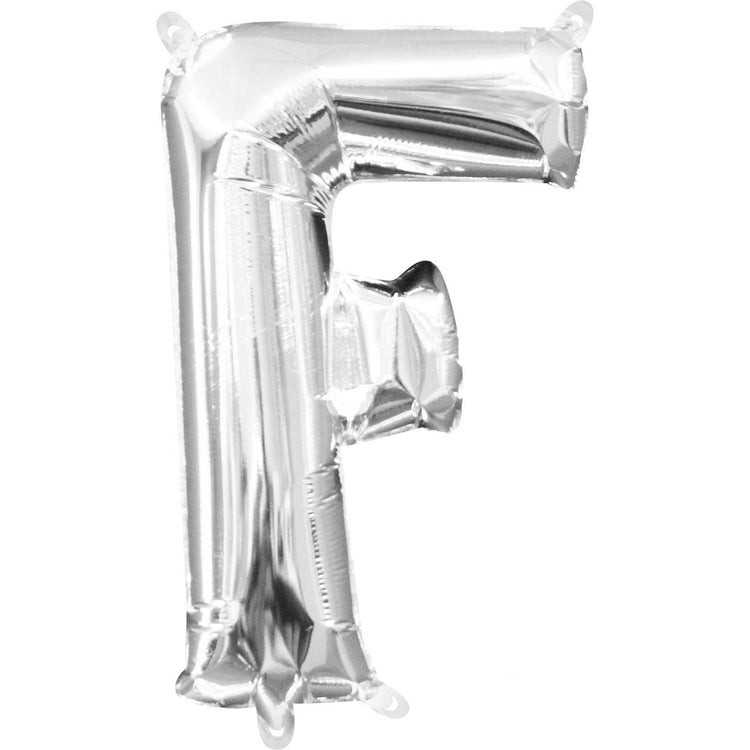 Silver 40cm Letter F Balloon