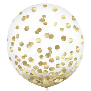 Latex Balloons 60cm & Confetti Gold Pack of 2