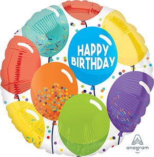 45cm Standard HX Happy Birthday Celebration Balloons S40