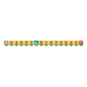 Jungle Safari Happy Birthday Ribbon Banner 15cm x 1.39m