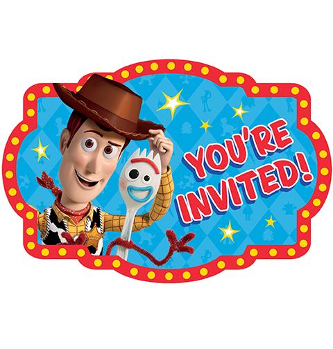 Toy Story 4 Postcard Invitations Pack of 8