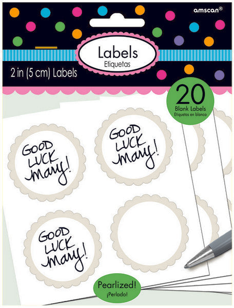 Labels Scalloped - White Pack of 5