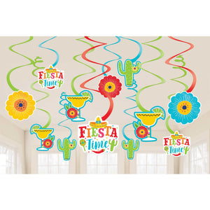 Fiesta Hanging Swirl Decorations Value Pack Pack of 12