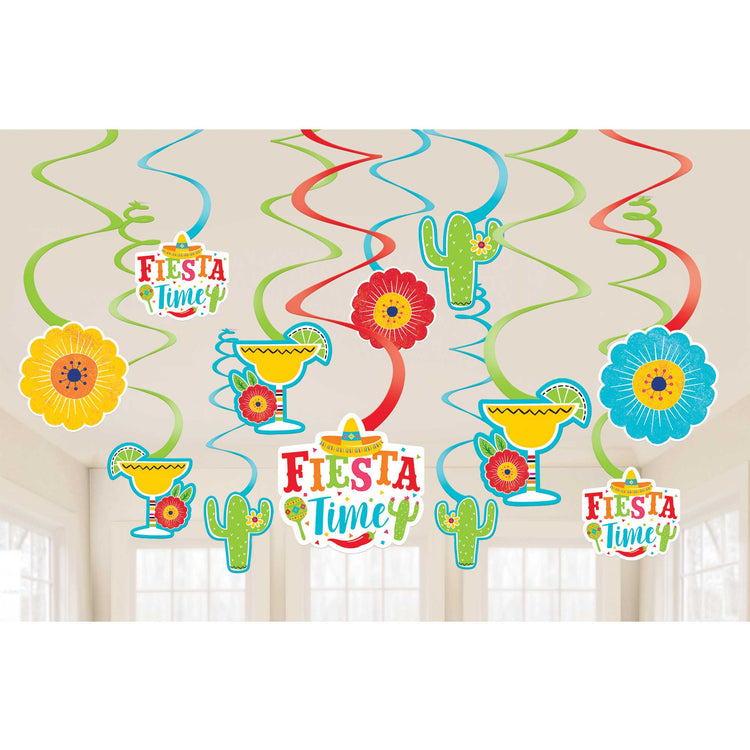 Fiesta Hanging Swirl Decorations Value Pack Pack of 12