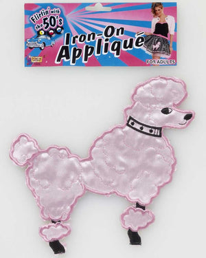 50s Pink Poodle Iron On Applique
