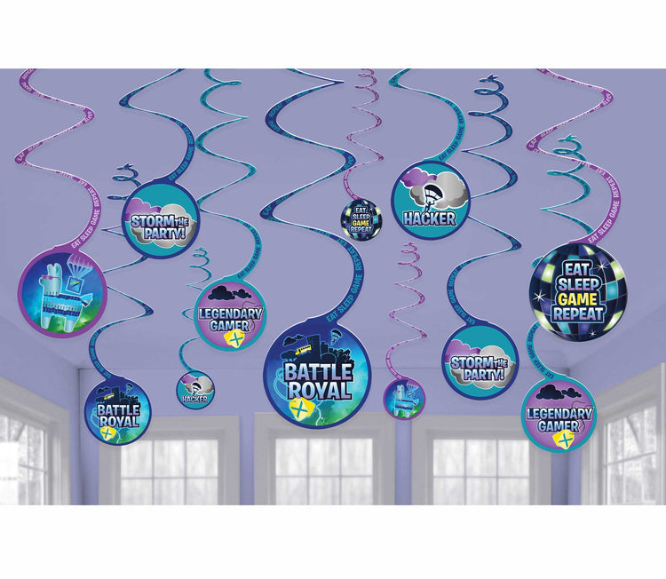 Battle Royal Hanging Swirl Decorations Pack of 12