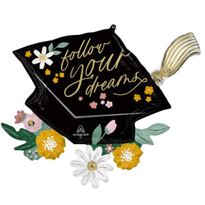 SuperShape Follow Your Dreams Grad Cap Blooms P35