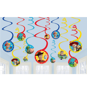 Disney Toy Story 4 Hanging Swirl Decorations Value Pack of 12