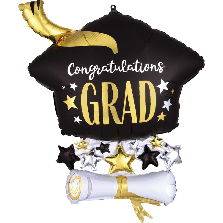 SuperShape XL Satin Infused Cap & Diploma Congratulations Grad P35