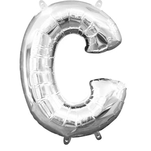 Silver 40cm Letter C Balloon