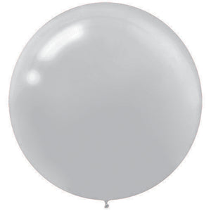 Silver 60cm Latex Balloons Pack of 4