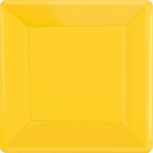 Paper Plates 26cm Square 20CT - Yellow Sunshine Pack of 20