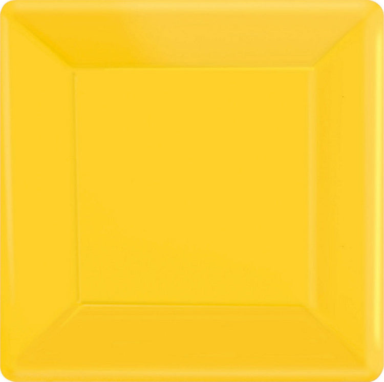 Paper Plates 26cm Square 20CT - Yellow Sunshine Pack of 20