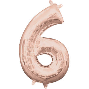 Rose Gold 40cm Number 6 Foil Balloon