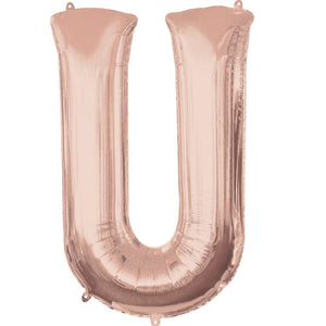 Rose Gold 83cm letter U Super Shape Balloon