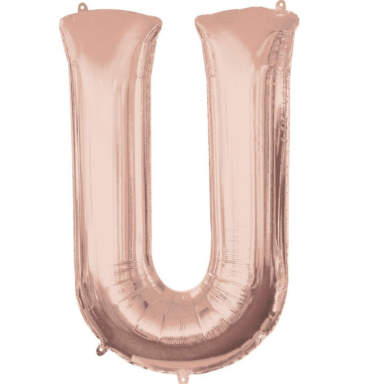 Rose Gold 83cm letter U Super Shape Balloon