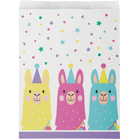 Llama Party Paper Treat Bags 22cm x 16cm Pack of 10