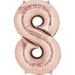 Rose Gold 83cm Number 8 Super Shape Balloon