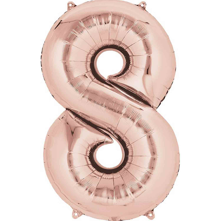 Rose Gold 83cm Number 8 Super Shape Balloon