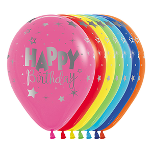 Sempertex 30cm METALink HAPPY Birthday Fantasy Fashion Assorted Latex Balloons  25PK Pack of 25