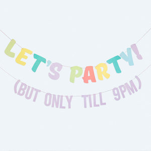 Mix It Up Bunting Lets Party! But Only Till 9pm Brights Pack of 2