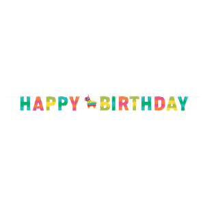 Fiesta Fun Shaped Happy Birthday Banner 2.4m