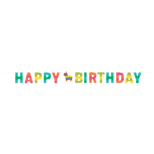 Fiesta Fun Shaped Happy Birthday Banner 2.4m