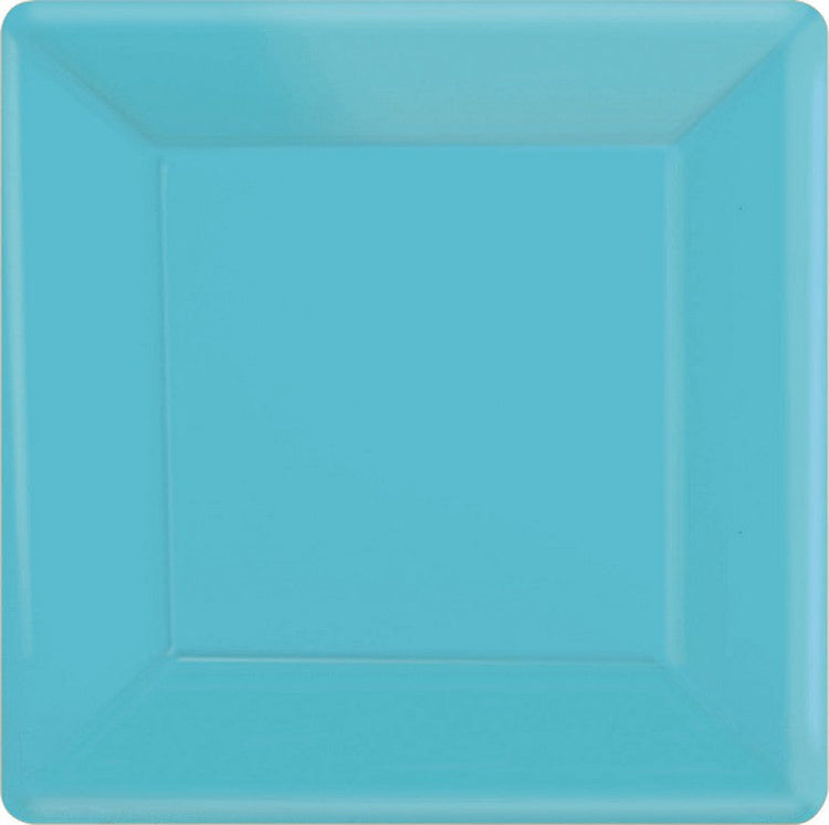 Paper Plates 26cm Square 20CT - Caribbean Blue Pack of 20