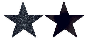 Solid Star Cutouts Foil & Glitter -  Black Pack of 5